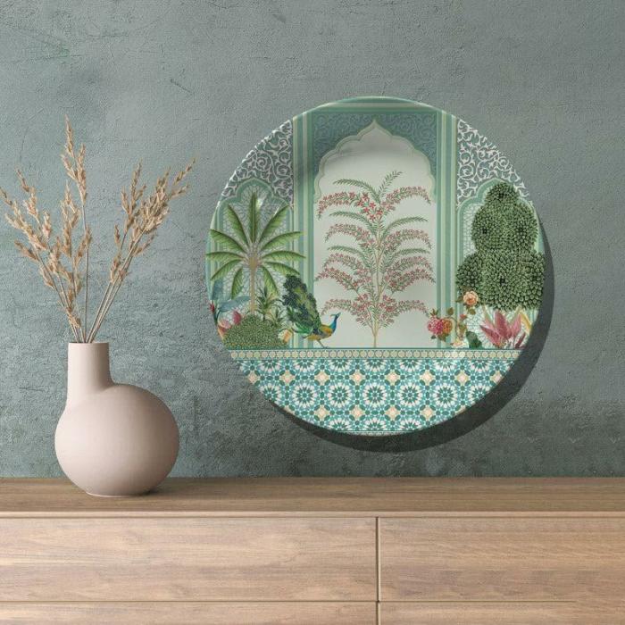 Moroccan Ornate Opulence Wall Plate  |   Wall Plates Wall Decor Green