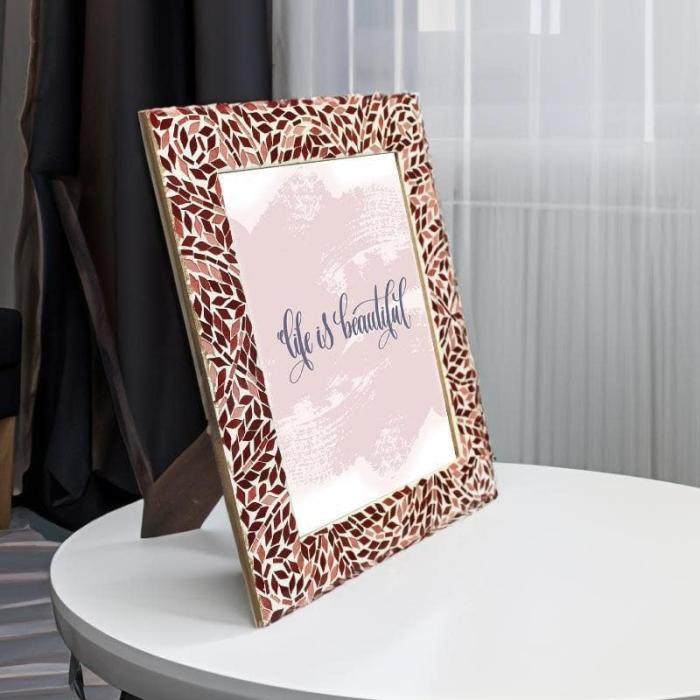 Mosaic Leaflets Photo Frame  |   Photo-Frames Photo-Frames Maroon