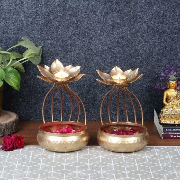 Mridvi Ethnic Urli – Set Of Two  |   Showpieces Showpieces Gold