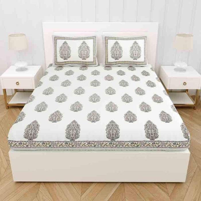 Mughal Butidar Bedsheet  |   Floral Bedsheets Bedsheets Floral Bedsheets