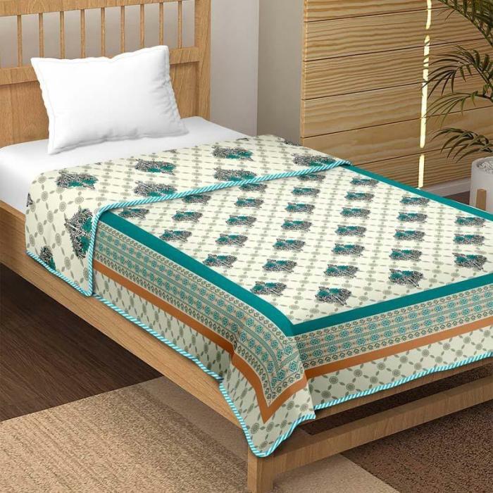 Mukhta Blockprint Dohar  |   Dohars, Razai & Blankets Bedding Blue, White