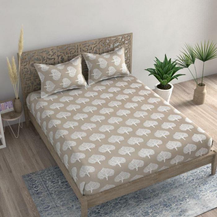 Mundra Bedsheet  |   Floral Bedsheets Bedsheets Brown