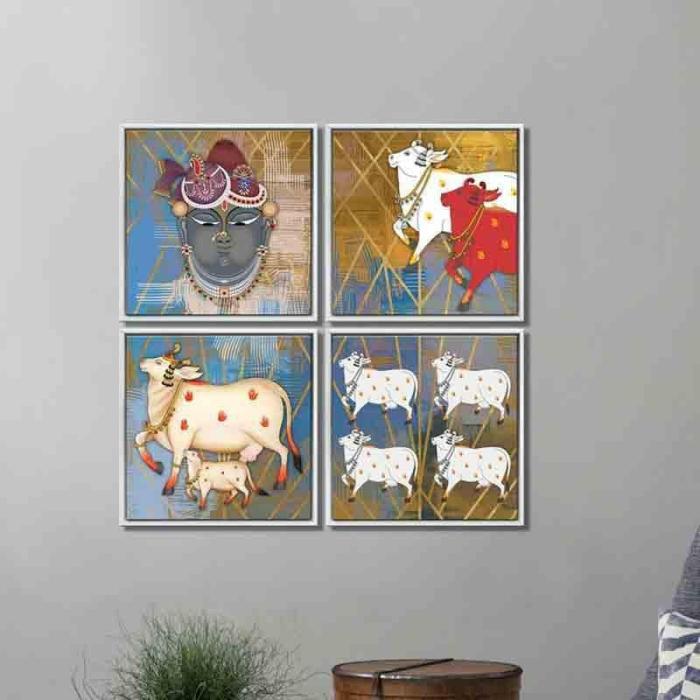 Nandi Wall Art – Set Of Four  |   Wall Art & Paintings Wall Art & Paintings Multicolor