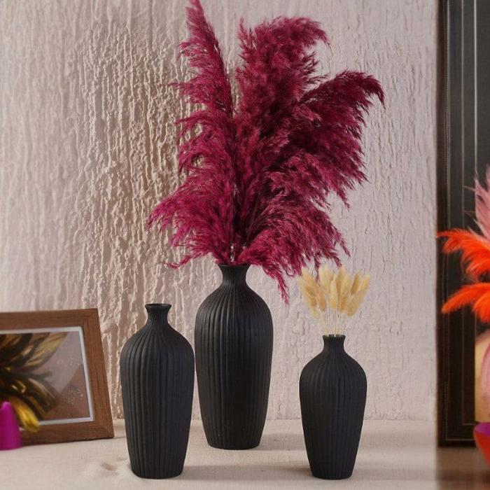 Nara Vase – Set Of Three  |   Vases Showpieces, Vases & Accent Bowls Black