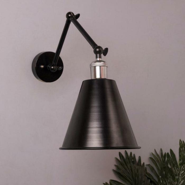 Nash Cone Wall Lamp  |   Wall Lamps Lamps & Lighting Black, Silver