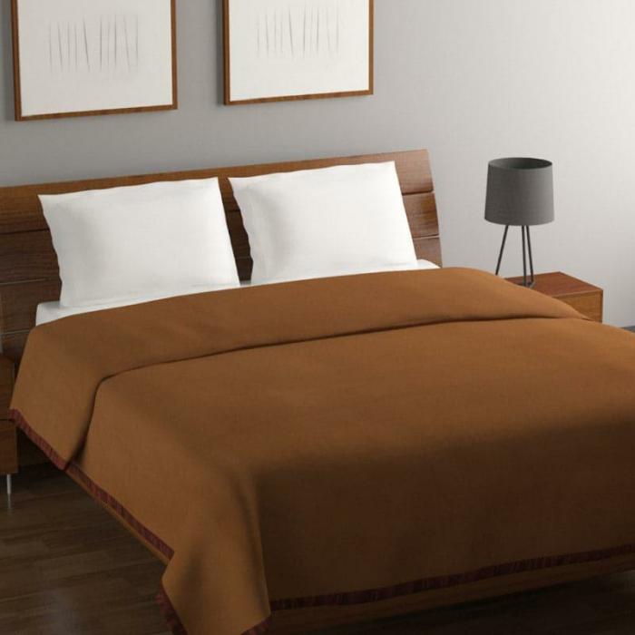 Nerada Solid Blanket  |   Dohars, Razai & Blankets Bedding Brown