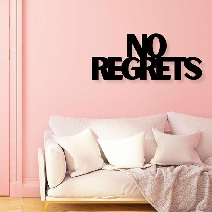 No Regrets Typography Wall Art  |   Wall Accents Wall Accents Black