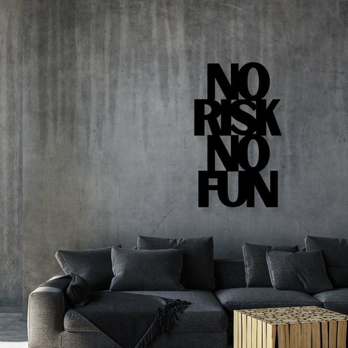 No Risk No Fun Typography Wall Art  |   Wall Accents Wall Accents Black