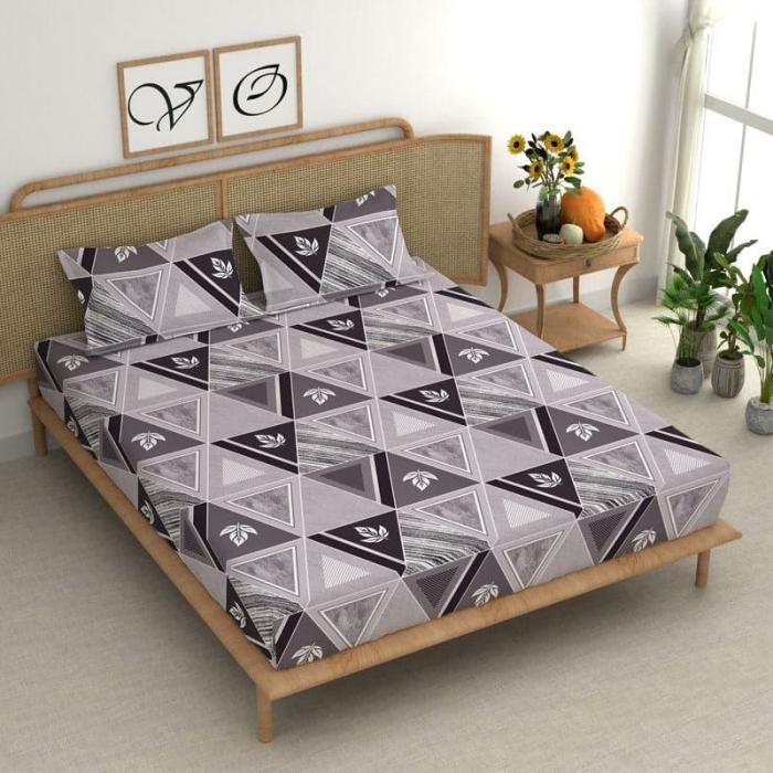 Nora Printed Bedsheet  |   Geometric Bedsheets Bedsheets Geometric Bedsheets