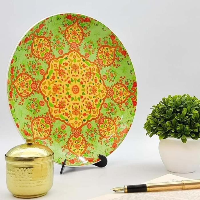 Ornate Mughal Decorative Plate  |   Wall Plates Wall Decor Green, Yellow