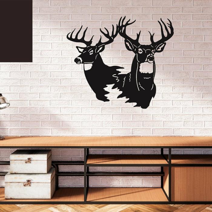 Pair Of Reindeer Wall Art  |   Wall Accents Wall Accents Black