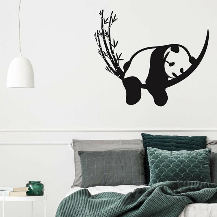 Panda On Bamboo Wall Art  |   Wall Accents Wall Accents Black