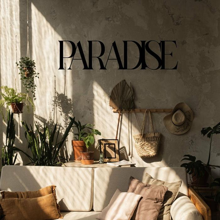 Paradise Typography Wall Art  |   Wall Accents Wall Accents Black