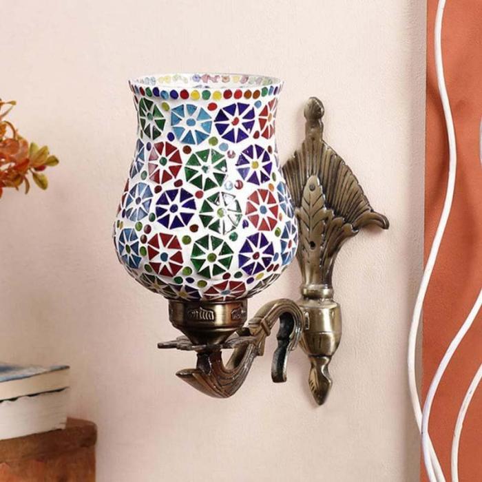 Phulkari Mosaic Wall Lamp  |   Wall Lamps Lamps & Lighting Multicolor