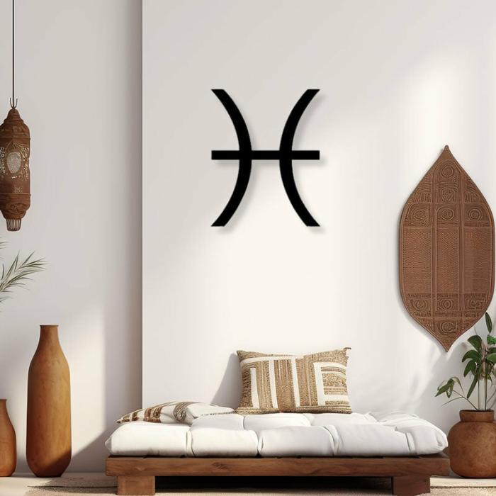 Pisces Zodiac Sign Wall Art  |   Wall Accents Wall Accents Black