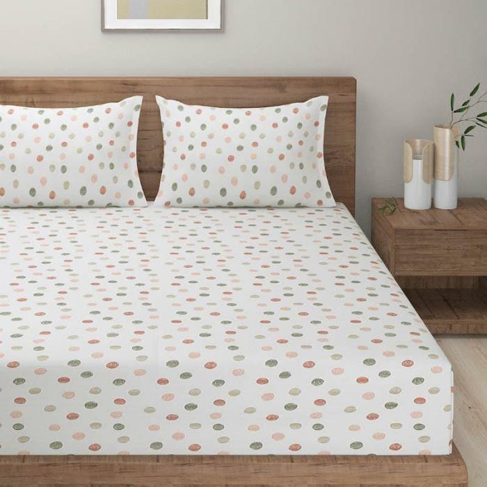 Polka Plot Bedsheet  |   Geometric Bedsheets Bedsheets Geometric Bedsheets