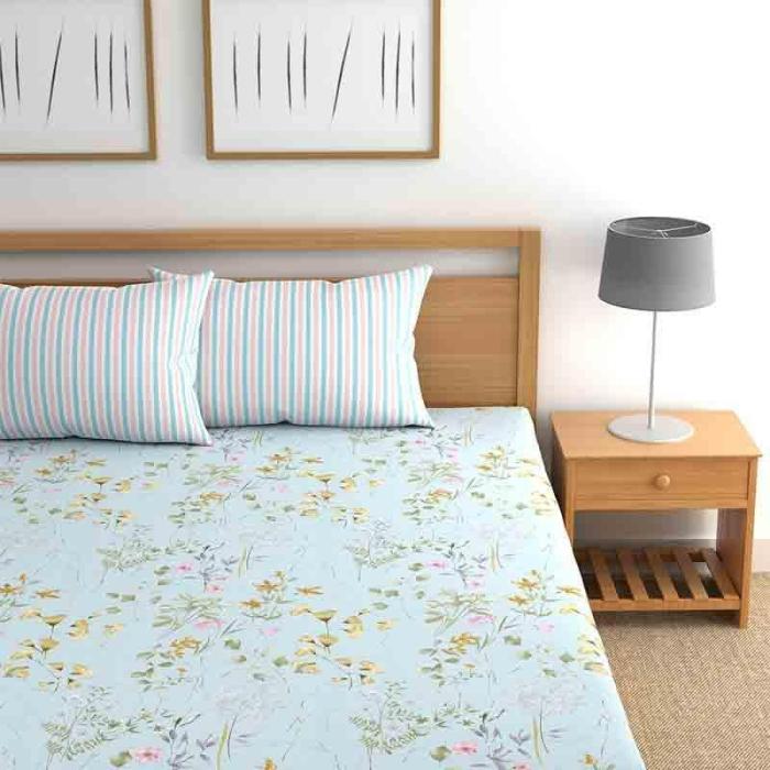 Posies Bedsheet  |   Floral Bedsheets Bedsheets Blue