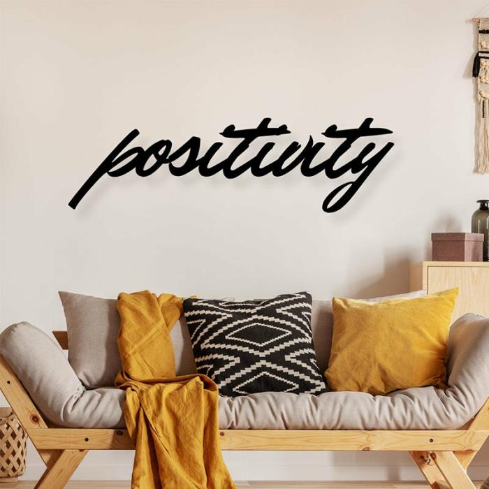 Positivity Typography Wall Art  |   Wall Accents Wall Accents Black