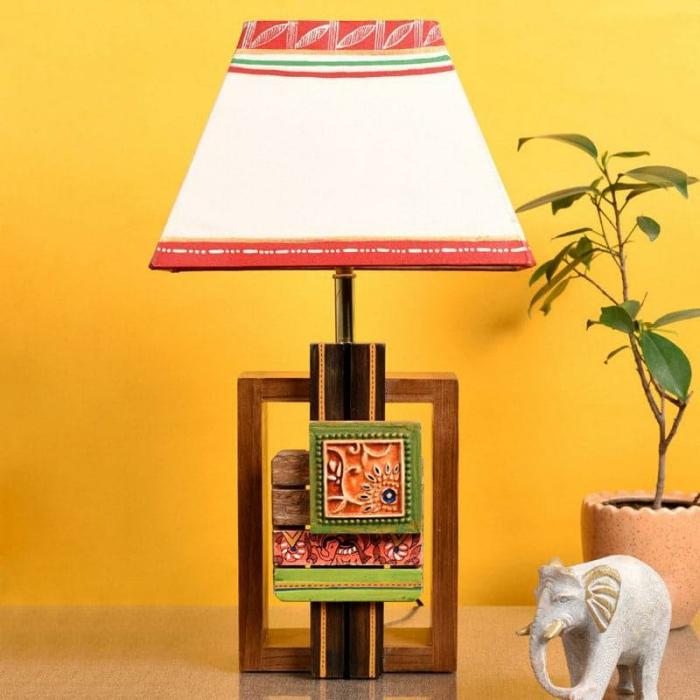 Prena Wooden Table Lamp  |   Table Lamps Lamps & Lighting Ivory, Brown