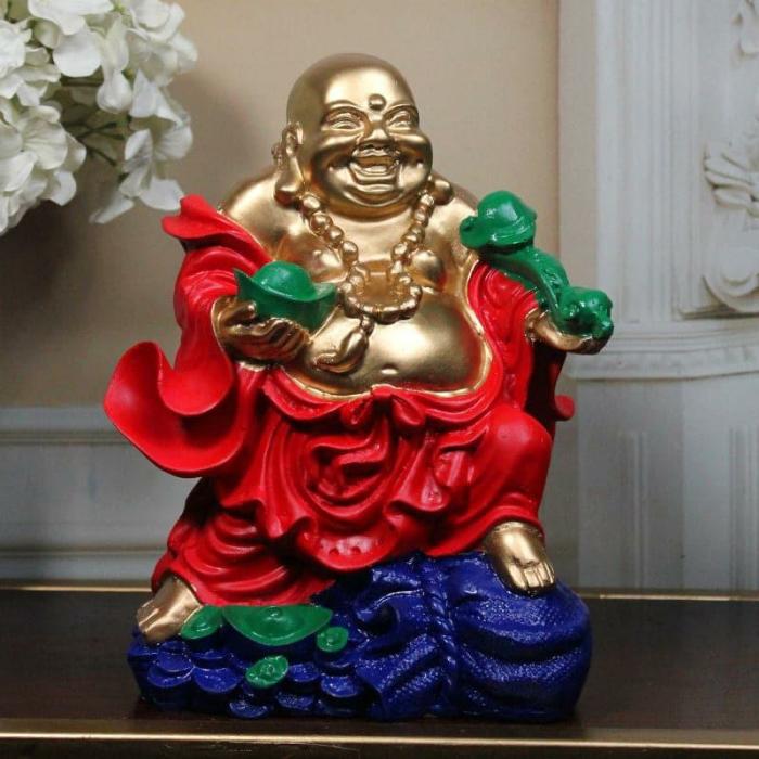 Prosper Play Laughing Buddha Showpiece  |   Showpieces Showpieces Red, Gold