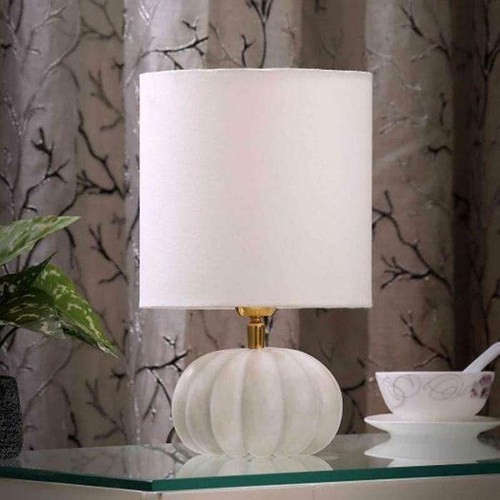 Pumpkin Base Marble Table Lamp  |   Table Lamps Lamps & Lighting Table Lamps