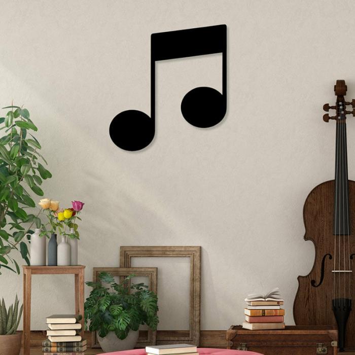 Quavers Pair Musical Note Wall Art  |   Wall Accents Wall Accents Black