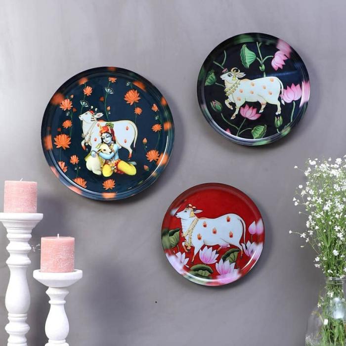 Regal Rule Wall Plate – Set Of Three  |   Wall Plates Wall Decor Multicolor