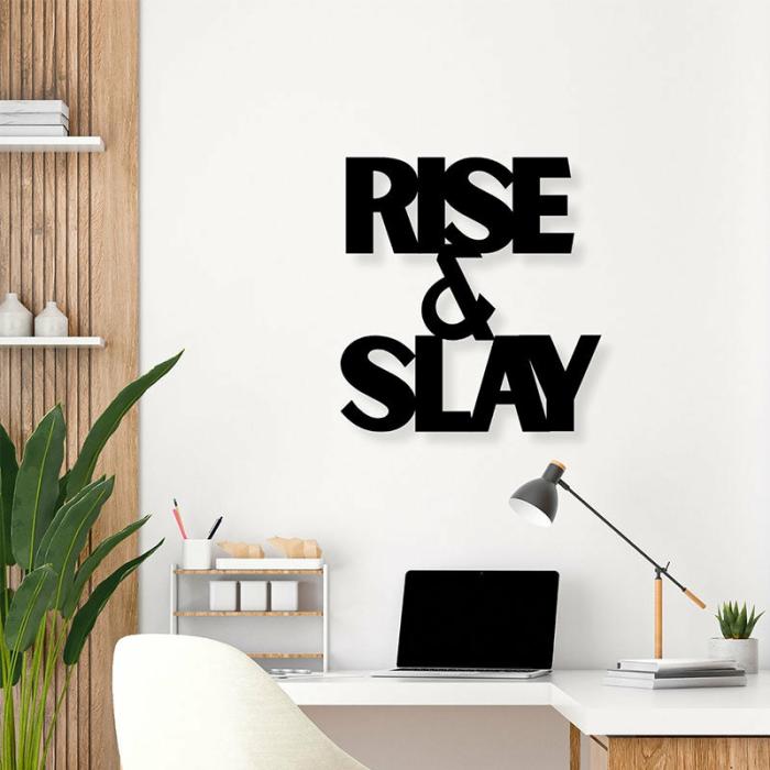 Rise And Slay Typography Wall Art  |   Wall Accents Wall Accents Black