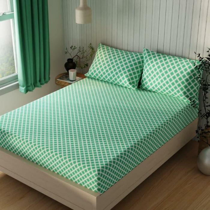 Rovaz Checkered Bedsheet  |   Geometric Bedsheets Bedsheets Geometric Bedsheets