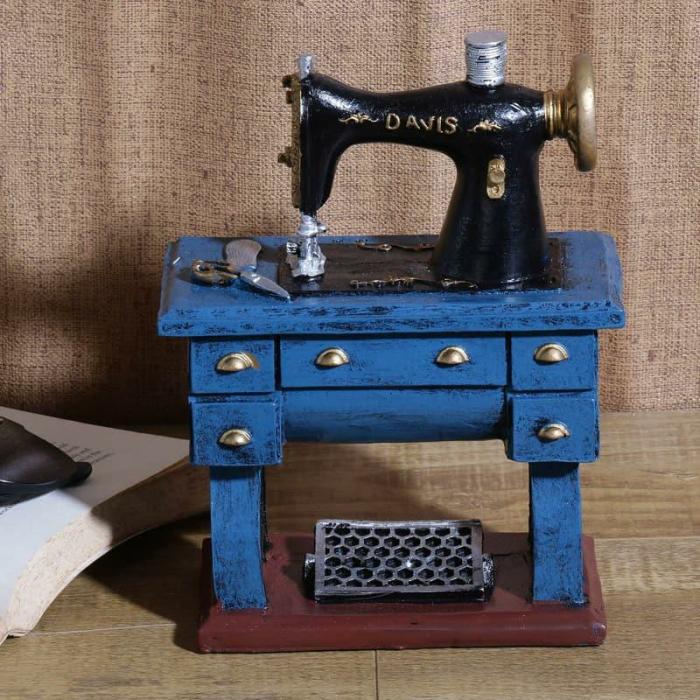 Rustic Sewing Machine Table Accent  |   Showpieces Showpieces Blue