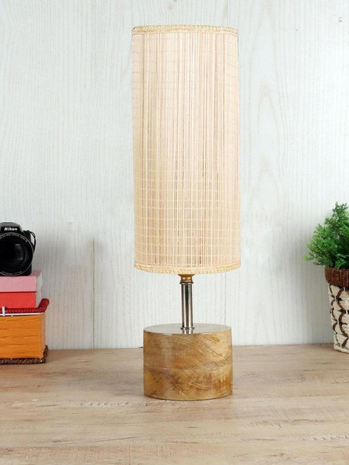 Rustic Wood Table Lamp  |   Table Lamps Lamps & Lighting Beige