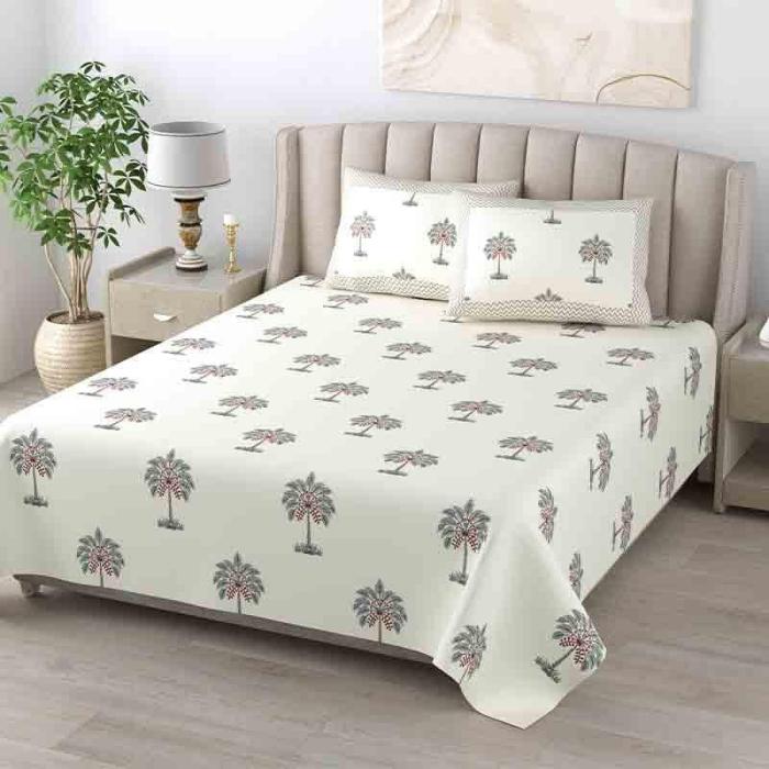 Sago Palm Bedsheet  |   Floral Bedsheets Bedsheets Floral Bedsheets