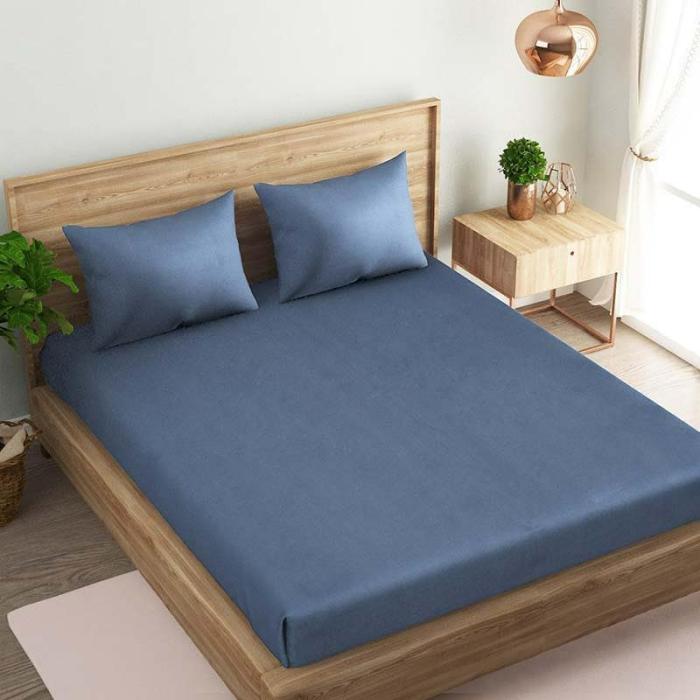 Sail Away Bedsheet  |   Solid Bedsheets Bedsheets Blue