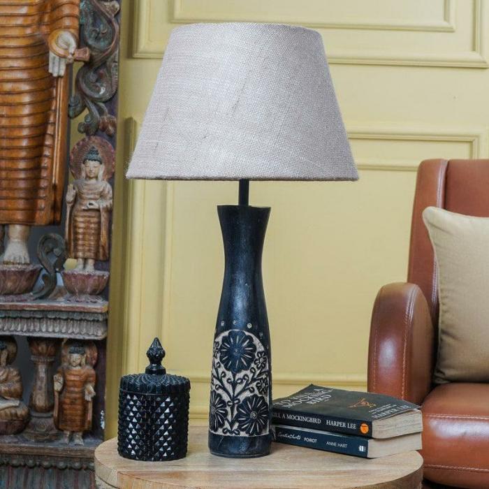 Sandy Serenity Petunia Table Lamp  |   Table Lamps Lamps & Lighting Beige, Black