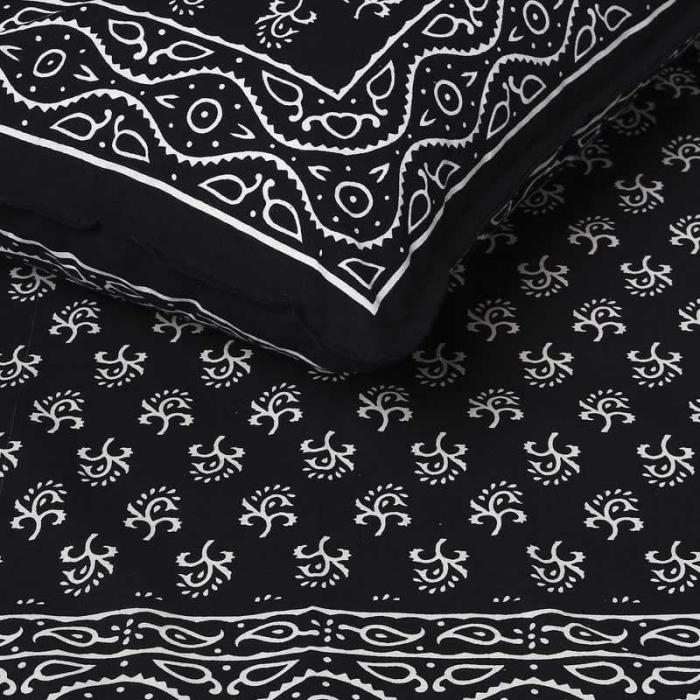 Sanganeri Jade Bedsheet  |   Floral Bedsheets Bedsheets Black