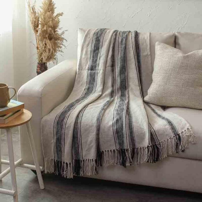 Satpura Throw  |   Throws Furnishings Black, White