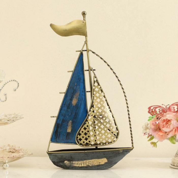 Sea Sail Showpiece  |   Showpieces Showpieces Blue, Gold