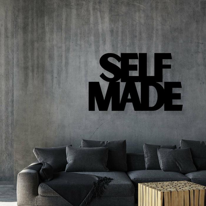 Self Made Typography Wall Art  |   Wall Accents Wall Accents Black