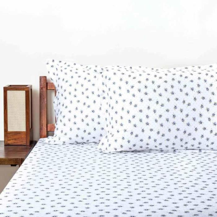 Serene Blooms Bedsheet  |   Floral Bedsheets Bedsheets Floral Bedsheets