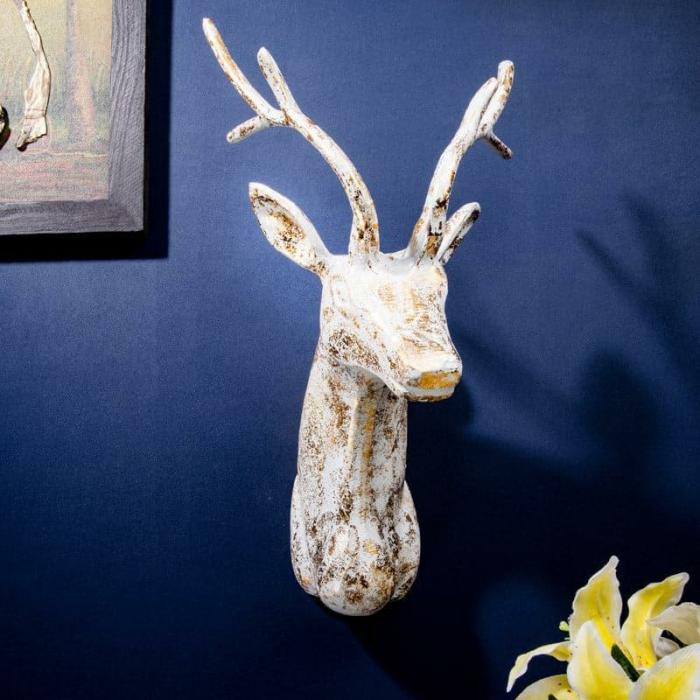 Serene Stag Wall Accent  |   Wall Accents Wall Accents Gold, White