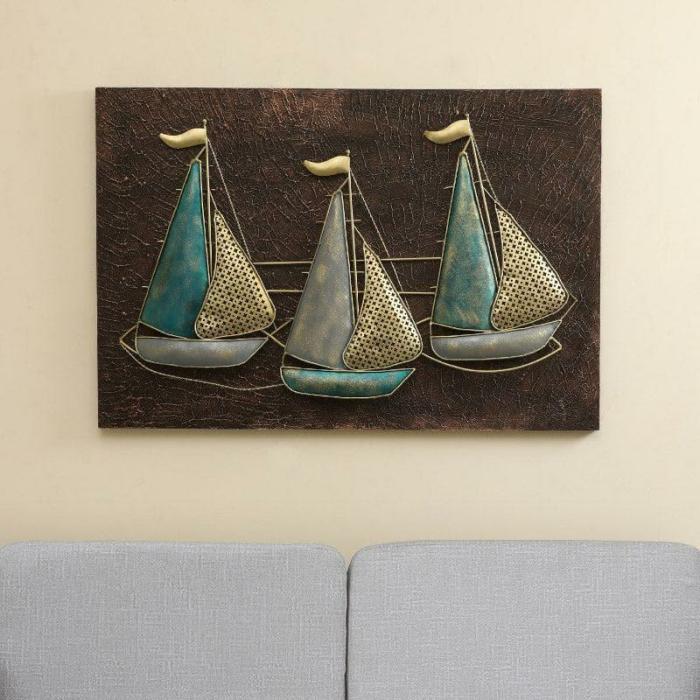 Set Sail Wall Decor  |   Wall Accents Wall Accents Brown, Gold, Blue