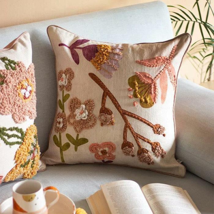 Shauna Embroidered Cushion Cover  |   Embroidered Cushions Cushion Covers Embroidered Cushions