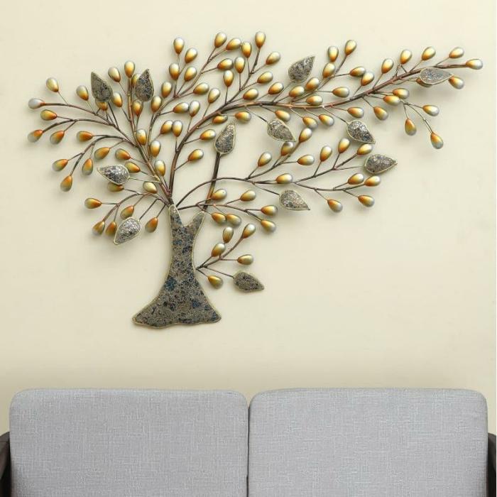 Shego Tree Wall Accent  |   Wall Accents Wall Decor Gold, Silver