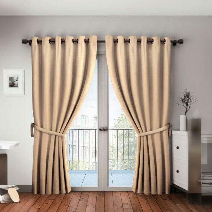 Shena Solid Curtain  |   Curtains Curtains Beige