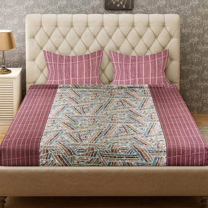 Shola Seam Bedsheet  |   Geometric Bedsheets Bedsheets Geometric Bedsheets