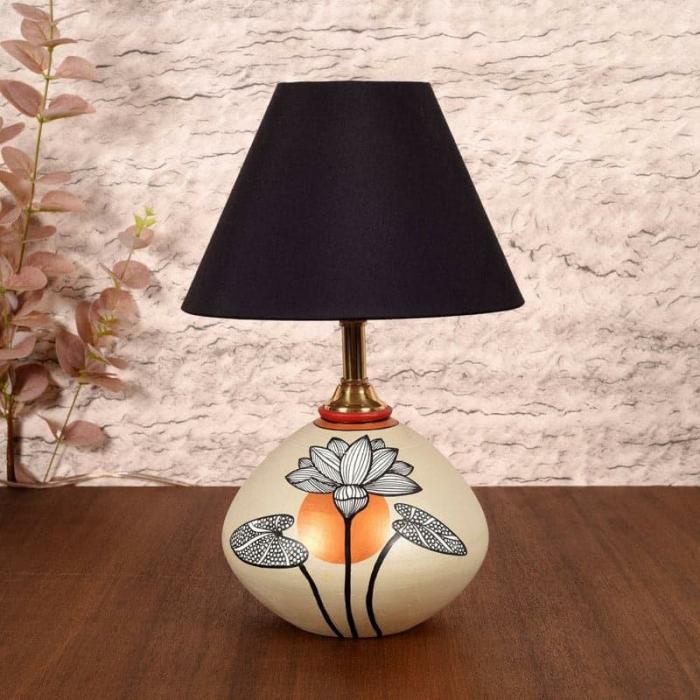 Silver Bloom Terracotta Table Lamp  |   Table Lamps Lamps & Lighting Table Lamps