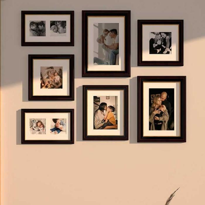 Snap-Tastic Displays Wall Photo Farme – Set Of Seven  |   Photo-Frames Photo-Frames Black