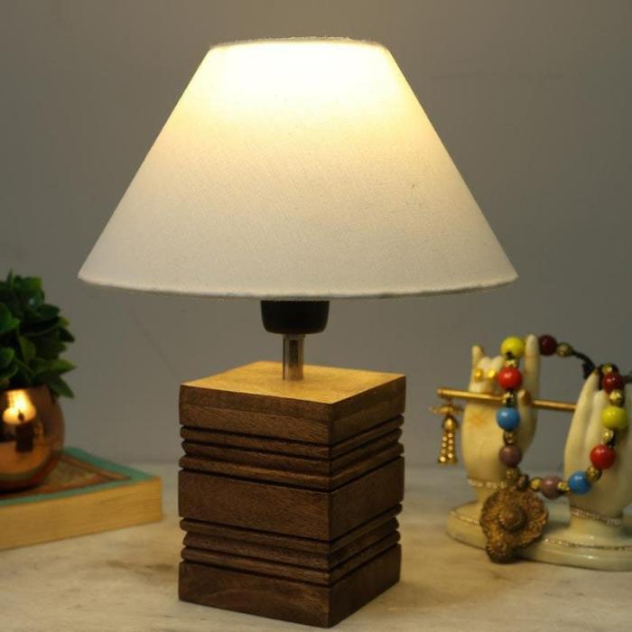 Snow Cube Table Lamp  |   Table Lamps Lamps & Lighting Beige, Brown