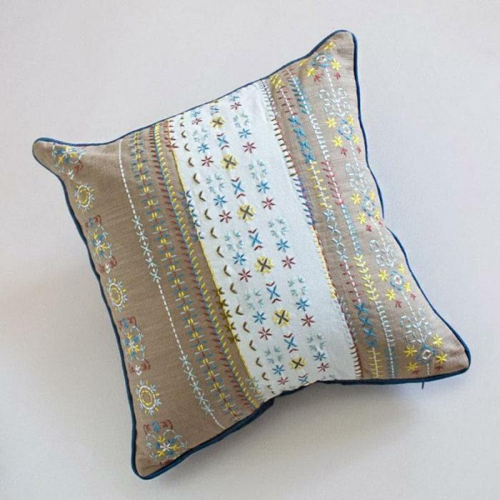 Solana Embroidered Cushion Cover  |   Embroidered Cushions Cushion Covers Embroidered Cushions