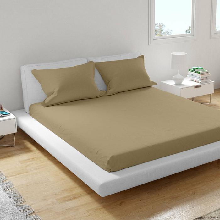 Solid Bliss Percale Solid Bedsheet  |   Solid Bedsheets Bedsheets Beige